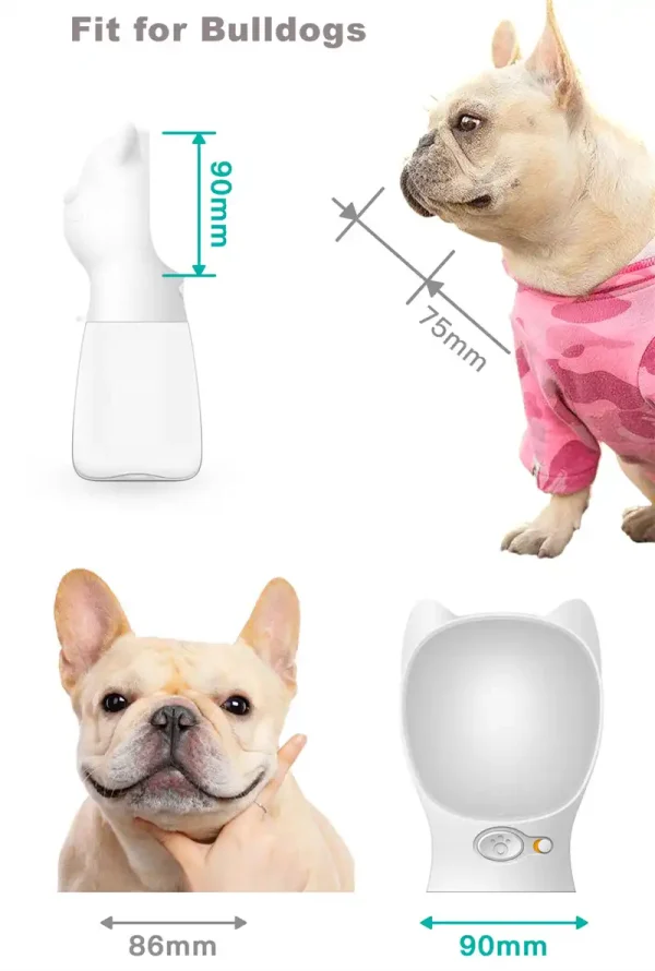 C81 480ml扁平宽嘴犬用防漏宠物水杯 - 图片 2