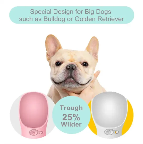 C81 480ml扁平宽嘴犬用防漏宠物水杯 - 图片 3