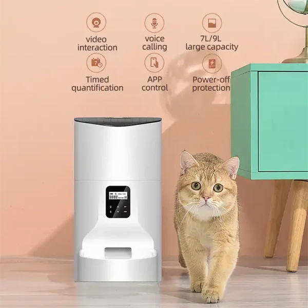 DU7L DU9L 7L 9L大容量狗粮分配器动物大猫粮分配器自动宠物喂食器 - 图片 5